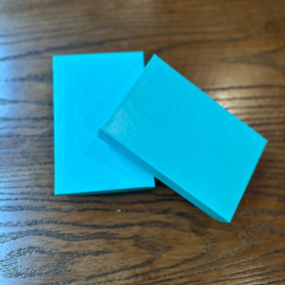 10 pack set Aqua Blue Jewelry Gift Boxes including Fiber Fill, 5.5x3.5x1" - Picture 4 of 7